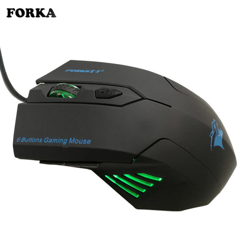 FORKA Silence Click Wired Gaming Mouse 6 Buttons USB Mute LED Optical