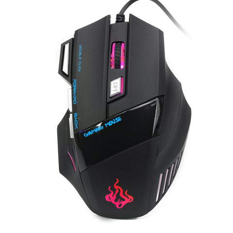 High-end Wired LED Optical Gaming Mouse Fire Button 7Keys 5500DPI Adjustable