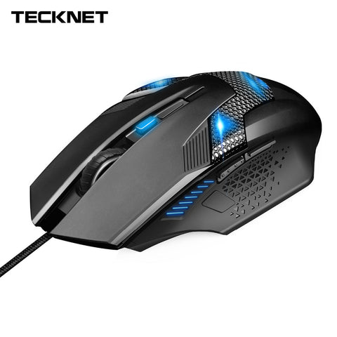 TeckNet Raptor Gaming Mouse Ergonomic Mice 2000DPI 6 Button Optical Computer Mouse E-Sports USB PC Mouse for Computer Laptop PC