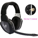 HUHD 7.1 Surround Sound Stereo headset 2.4Ghz Optical Wireless Gaming Headset
