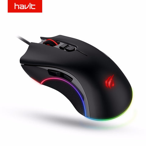 HAVIT Gaming Mouse 4000DPI Programmable 7 Buttons RGB Backlit USB Wired Optical