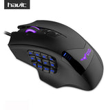 HAVIT Gaming Mouse Wired Optical Mouse 19 Programmable Buttons Computer Mouse