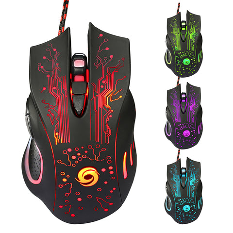 6D USB Wired Gaming Mouse 3200DPI 6 Buttons LED Optical Professional Pro Mouse