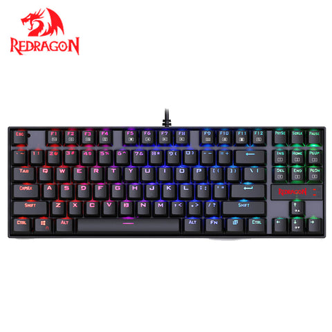 Redragon K552 KUMARA Wired Gaming Keyboard 87 Keys RGB LED Backlit Blue Switch