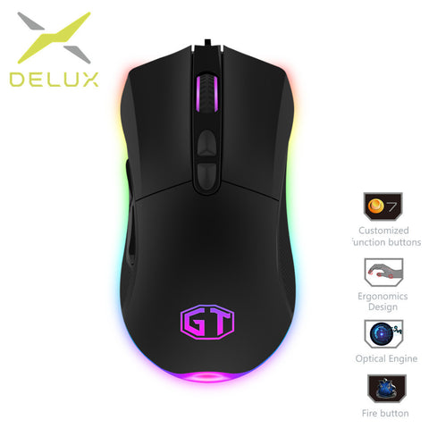 Delux M626 A3050 PMW3325 Wired Game Mouse 5000 DPI 6600 FPS 7 Buttons